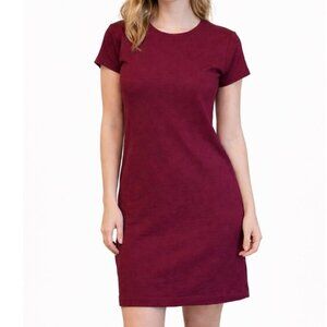 Women's Burgundy jersey knit dress short sleeve mini No Boundaries SZ XS